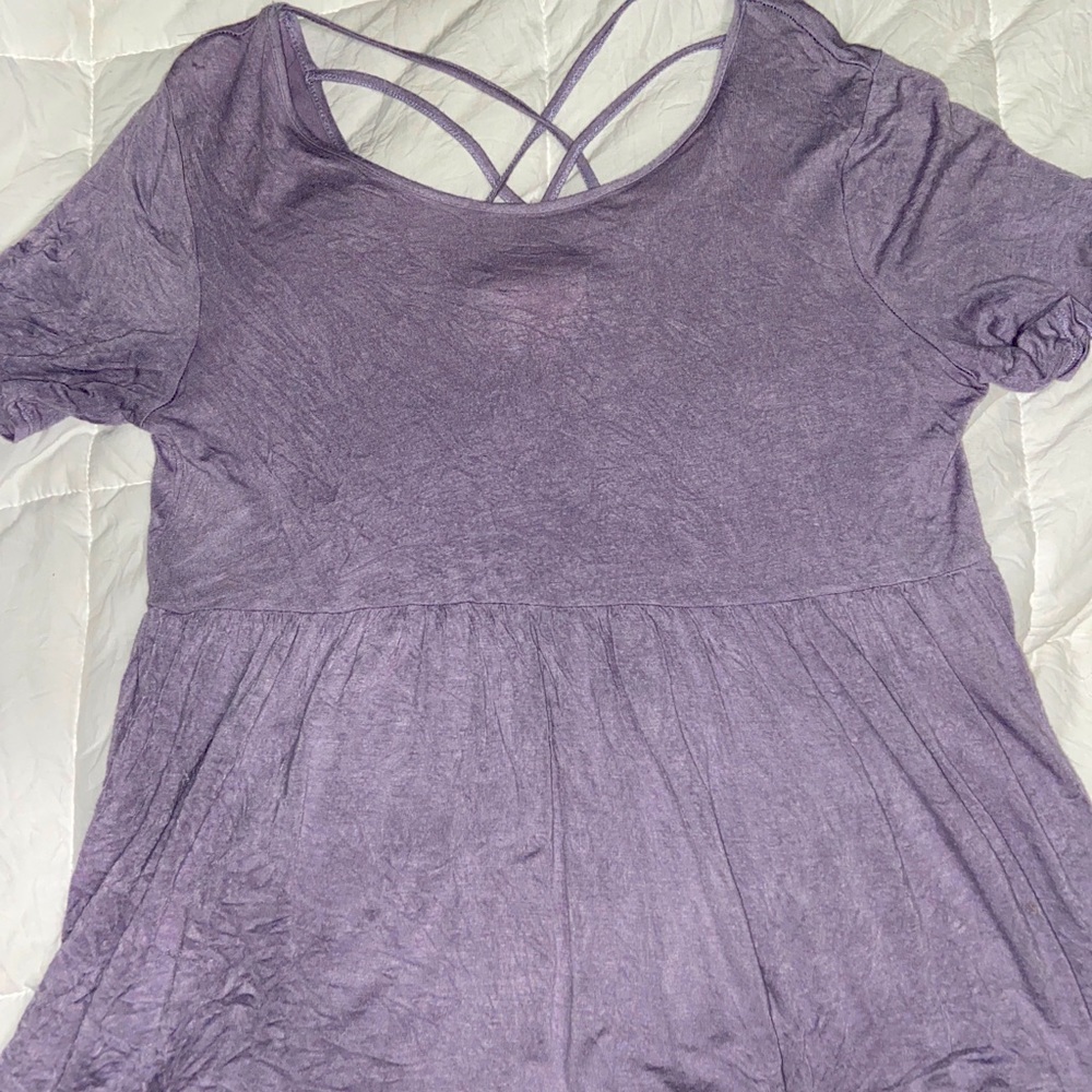 purple cross back top